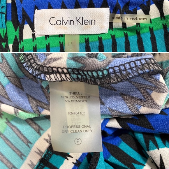 Calvin Klein Blue & Green Abstract Print Cami - Picture 5 of 5
